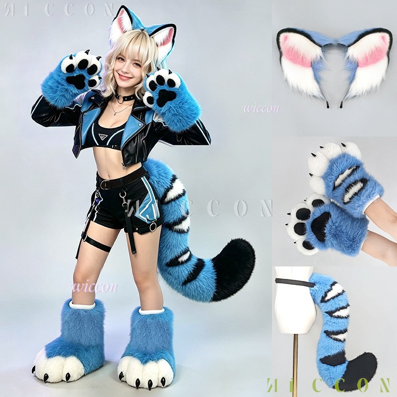 Anime Cosplay Ladies - Derpyy Set de Orejas y Cola