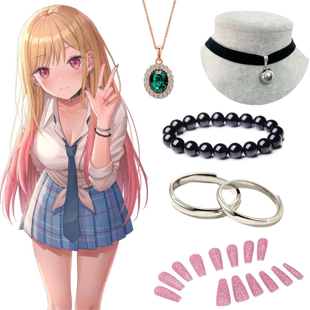 Kitagawa Anime Cosplay - Pendientes y collar de Kitagawa Marin,
