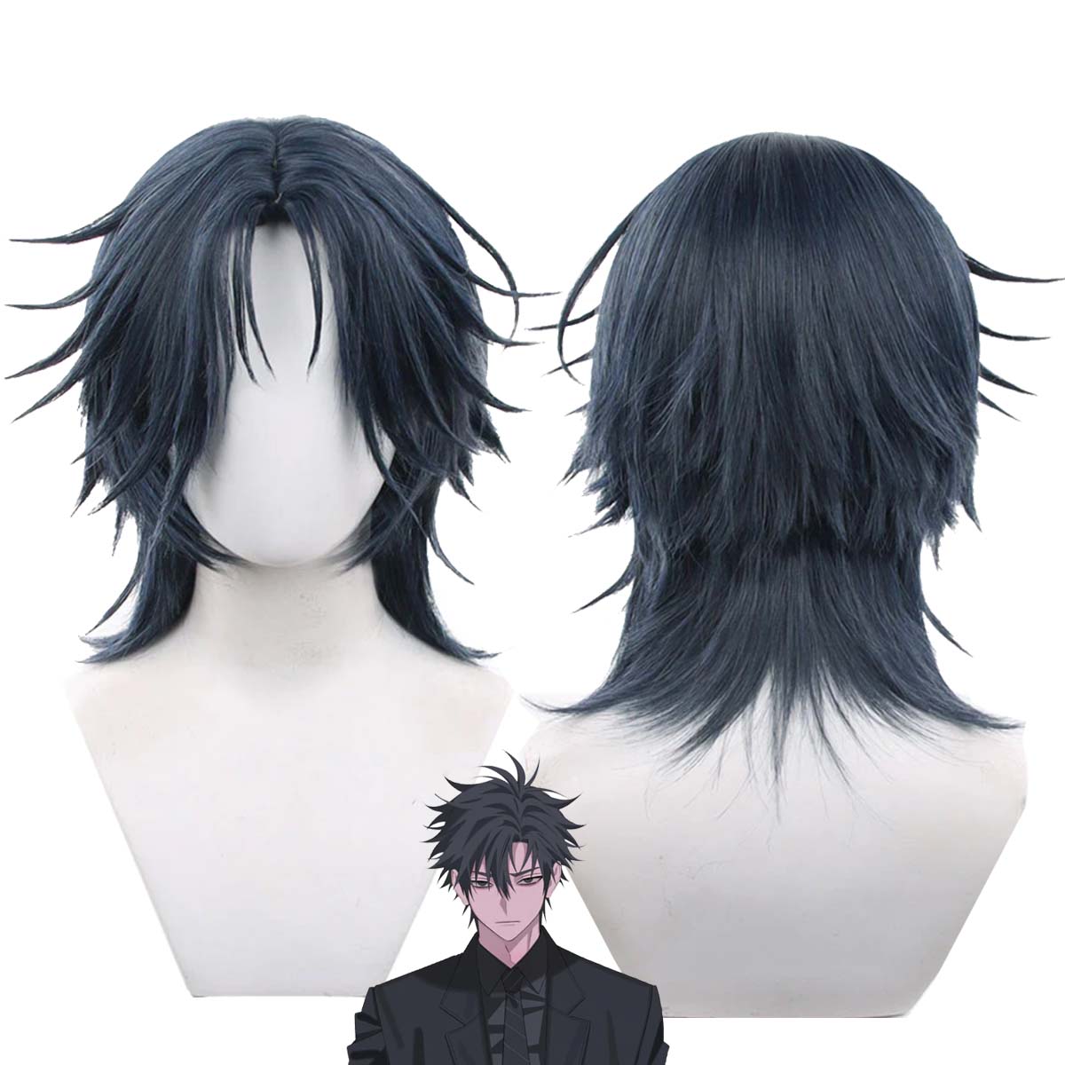 Peluca de Cosplay para Hombre  - Anime Cosplay Blue Hair reseña y precio