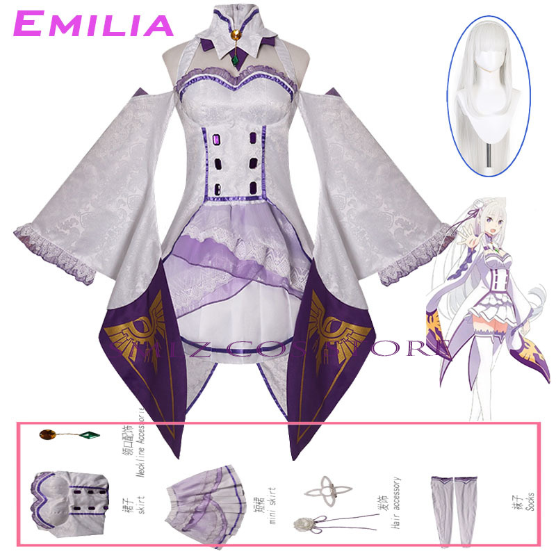 Disfraz de Emilia Cosplay Anim - Anime Cosplay Ladies reseña y precio